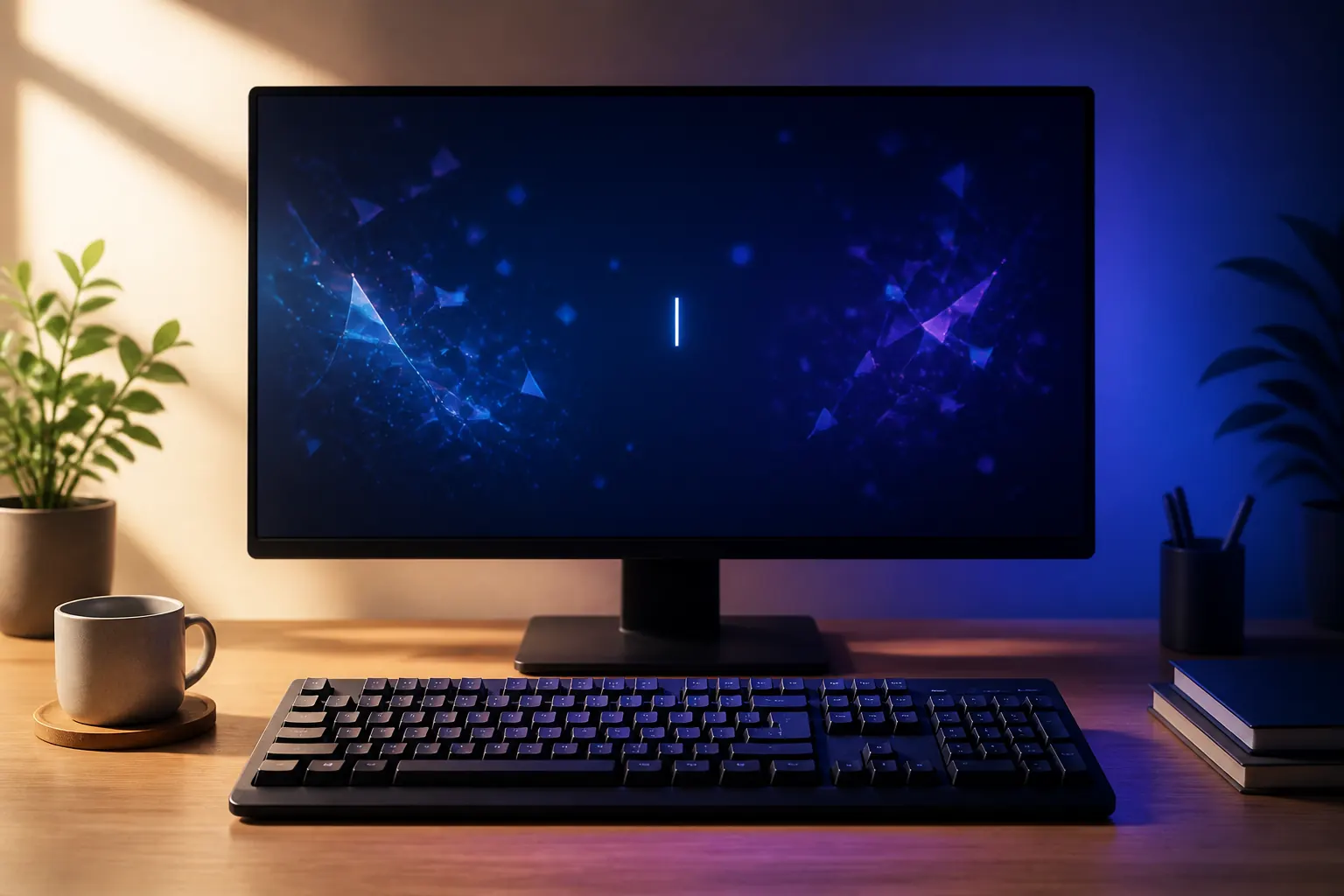 キーボードで漢字変換を確認するデスク環境
